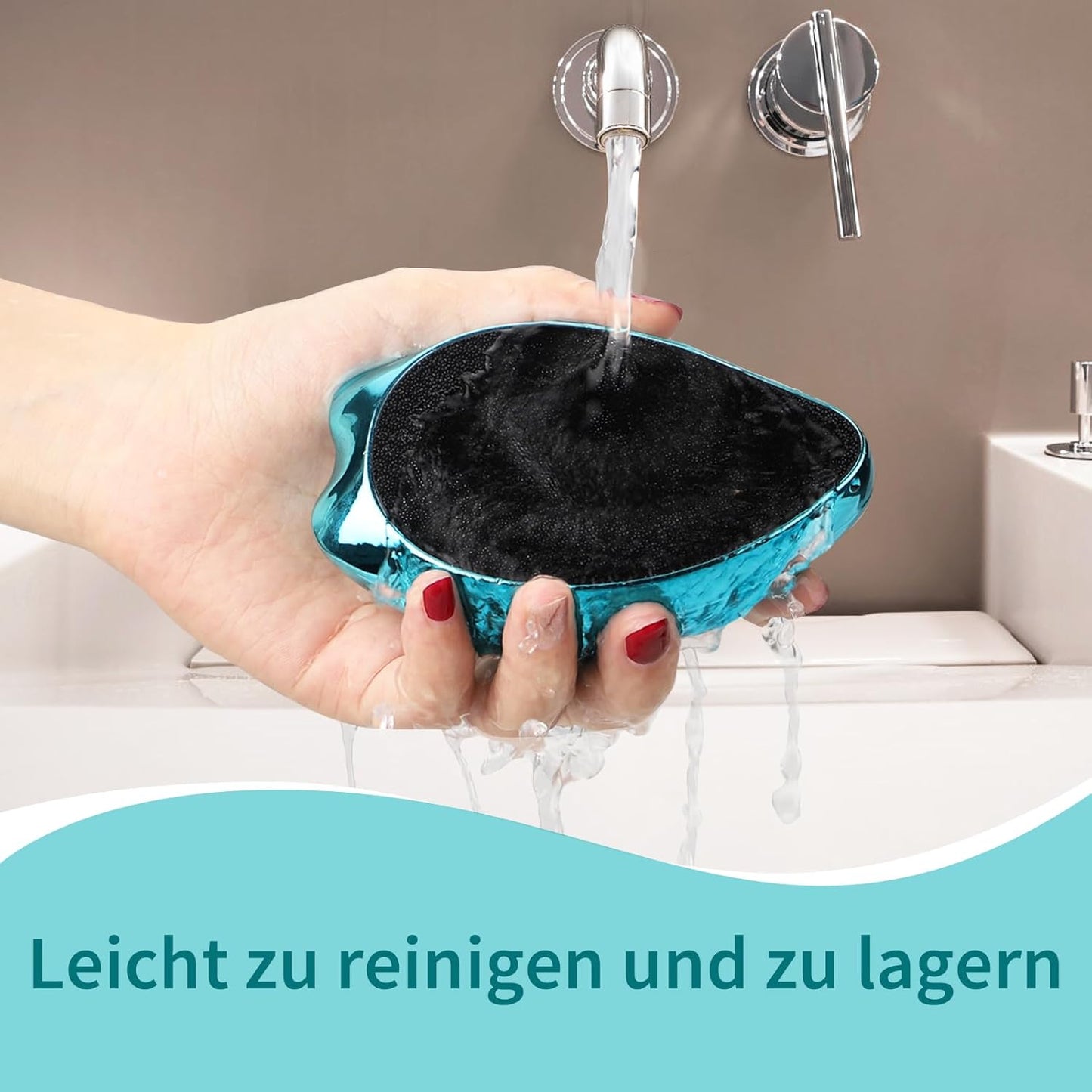 Anjocare 2In1 Nano Glas Hornhautentferner,Hochwirksame Hornhaut Entfernung Für Nass&Trocken Füsse,Professionelle Hornhautfeile Hornhautraspel Zur Fußpflege Sicher&Schnell Hornhautentfernung (Blau)